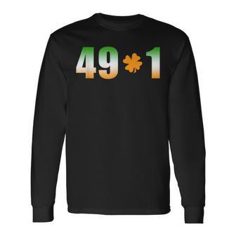 49-1 Irish Shamrock Boxing Fan Long Sleeve T-Shirt - Seseable