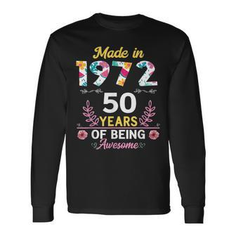 50 Years Old 50Th Birthday Born In 1972 Women Girls V3 Long Sleeve T-Shirt - Seseable