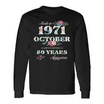 50Th Fifty Year Birthday 1971 Celebration Party Ladies Women Long Sleeve T-Shirt - Seseable
