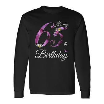 65 Years Old Floral 1957 Its My 65Th Birthday Long Sleeve T-Shirt T-Shirt | Mazezy