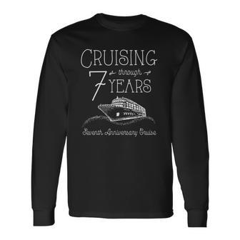 7Th Anniversary Cruise His And Hers Matching Couple Long Sleeve T-Shirt T-Shirt | Mazezy