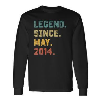 8 Years Old Legend Since May 2014 8Th Birthday Long Sleeve T-Shirt | Mazezy