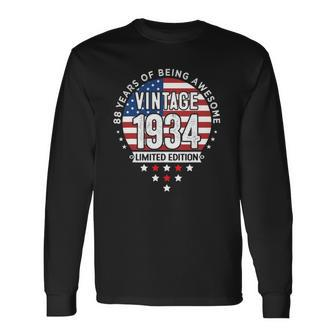 88 Years Old Vintage 1934 Limited Edition 88Th Birthday Long Sleeve T-Shirt T-Shirt | Mazezy