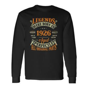96Th Birthday Tee Vintage Legends Born In 1926 96 Years Old Long Sleeve T-Shirt T-Shirt | Mazezy