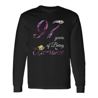 97 Years Old Awesome Floral 1925 97Th Birthday Long Sleeve T-Shirt | Mazezy
