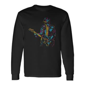 Abstract Art Musician Music Band Bass Player Long Sleeve T-Shirt T-Shirt | Mazezy