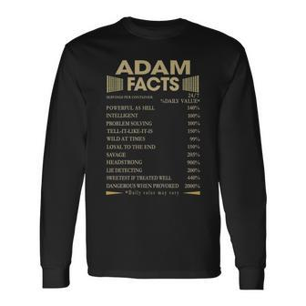 Adam Name Adam Facts Long Sleeve T-Shirt - Seseable