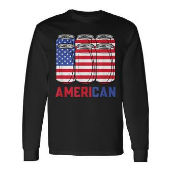 American 4Th Of July Patriotic Usa Flag Merica Bbq Cookout Long Sleeve T-Shirt - Seseable