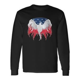 American Flag Eagle Usa Illustration Long Sleeve T-Shirt T-Shirt | Mazezy