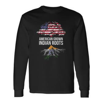 American Grown With Indian Roots India Tee Long Sleeve T-Shirt T-Shirt | Mazezy