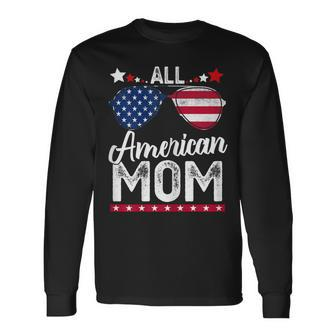 All American Mom 4Th Of July Women Mommy Long Sleeve T-Shirt - Seseable