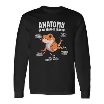 Anatomy Of A Bearded Dragon For Reptile Lover Long Sleeve T-Shirt T-Shirt | Mazezy