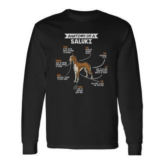 Anatomy Of A Saluki Dog Dog Lover Long Sleeve T-Shirt T-Shirt | Mazezy