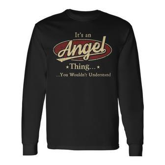 Angel Shirt Personalized Name Shirt Name Print Shirts Shirts With Name Angel Long Sleeve T-Shirt - Seseable