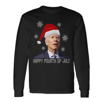 Anti Joe Biden Happy 4Th Of July Merry Christmas Long Sleeve T-Shirt - Monsterry