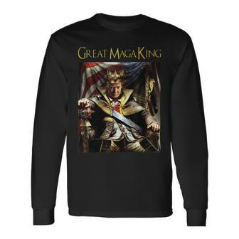 Anti Joe Biden Ultra Maga The Return Of The Great Maga King Long Sleeve T-Shirt - Monsterry UK