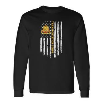 Army Transportation Corps American Flag Long Sleeve T-Shirt T-Shirt | Mazezy