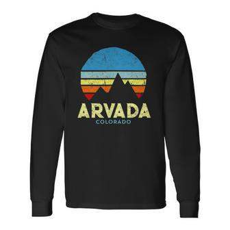 Arvada Colorado Mountains Vintage Retro Long Sleeve T-Shirt T-Shirt | Mazezy
