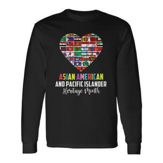 Asian American And Pacific Islander Heritage Month Heart Long Sleeve T-Shirt T-Shirt | Mazezy UK