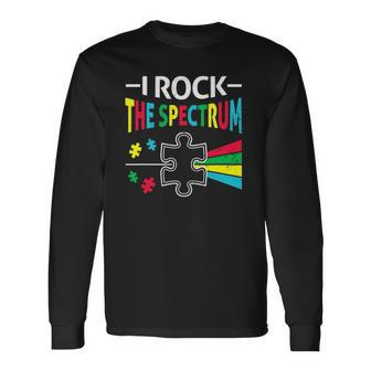 Autism Awareness Support Autistic Rock Spectrum Long Sleeve T-Shirt T-Shirt | Mazezy