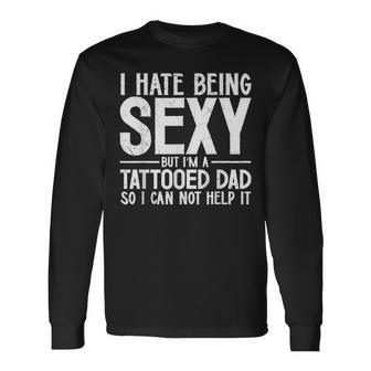Awesome Dads Have Tattoos And Beards Fathers Day V2 Long Sleeve T-Shirt - Seseable