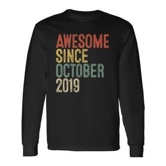Awesome Since October 2019 3Rd Birthday 3 Years Old Long Sleeve T-Shirt T-Shirt | Mazezy