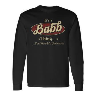 Babb Shirt Personalized Name Shirt Name Print Shirts Shirts With Names Babb Long Sleeve T-Shirt - Seseable