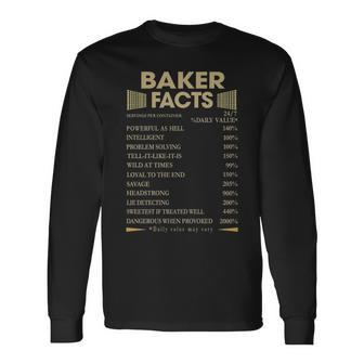 Baker Name Baker Facts Long Sleeve T-Shirt - Seseable