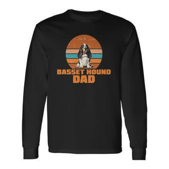 Basset Hound Dad Vintage Dog Long Sleeve T-Shirt T-Shirt | Mazezy