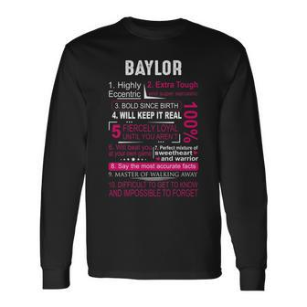 Baylor Name Baylor Name Long Sleeve T-Shirt - Seseable