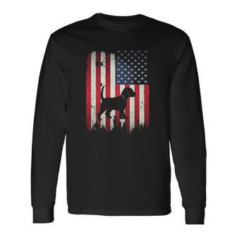 Beagle Dog Usa American Flag 4Th Of July Patriotic Long Sleeve T-Shirt T-Shirt | Mazezy