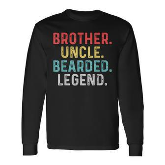 Bearded Brother Uncle Beard Legend Vintage Retro Long Sleeve T-Shirt - Thegiftio UK