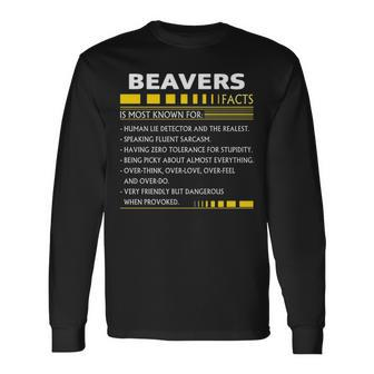 Beavers Name Beavers Facts V2 Long Sleeve T-Shirt - Seseable