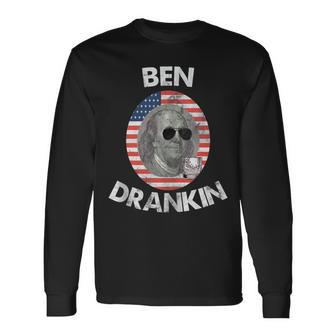 Ben Drankin 4Th Of July Beer Party Long Sleeve T-Shirt - Seseable