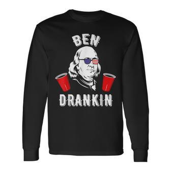 Ben Drankin Benjamin Sunglasses 4Th Of July Long Sleeve T-Shirt - Seseable