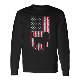 Bernese Mountain Dog Mom Dad 4Th Of July American Long Sleeve T-Shirt - Seseable
