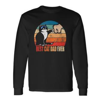 Best Cat Dad Ever Paw Fist Bump Fathers Day Tee Long Sleeve T-Shirt T-Shirt | Mazezy