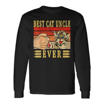 Best Cat Uncle Ever Cats Uncle Birthday Uncle Cat Long Sleeve T-Shirt - Seseable