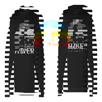 Best Fur Dad Ever Vintage Retro Dog And Cat Owner Long Sleeve T-Shirt - Monsterry