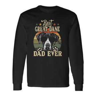 Best Great Dane Dad Ever Vintage Retro Long Sleeve T-Shirt T-Shirt | Mazezy