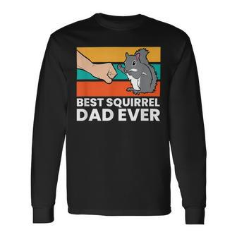 Best Squirrel Dad Ever Vintage Squirrel Long Sleeve T-Shirt - Seseable