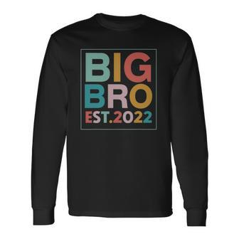 Big Bro Est 2022 Promoted To Brother 2022 Fathers Day Long Sleeve T-Shirt T-Shirt | Mazezy