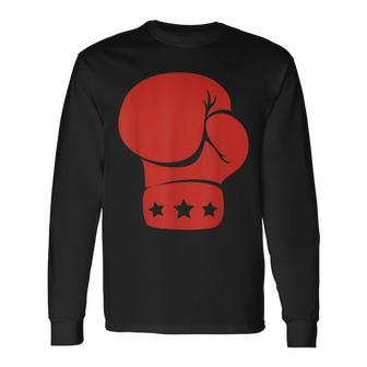 Big Red Boxing Glove Boxing Long Sleeve T-Shirt - Seseable