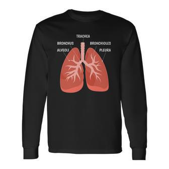 Biology Teacher Anatomical Chart Respiratory System Long Sleeve T-Shirt - Thegiftio UK
