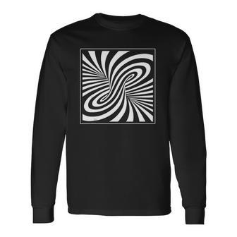 Black & White Vortex Optical Illusion Trippy Long Sleeve T-Shirt T-Shirt | Mazezy DE