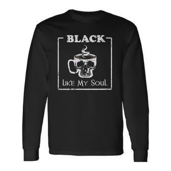 Black Like My Soul Vintage Distress Style Long Sleeve T-Shirt T-Shirt | Mazezy