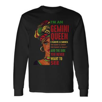 Born In May 21 June 20 Birthday Gemini African Girl Long Sleeve T-Shirt - Seseable