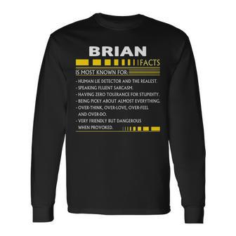 Brian Name Brian Facts Long Sleeve T-Shirt - Seseable
