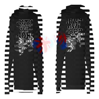 British Flag Boxing Gloves V2 Long Sleeve T-Shirt - Seseable
