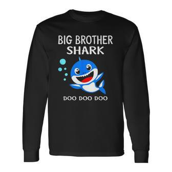 Brother Shark Halloween Christmas Boys Men V15 Long Sleeve T-Shirt - Thegiftio UK